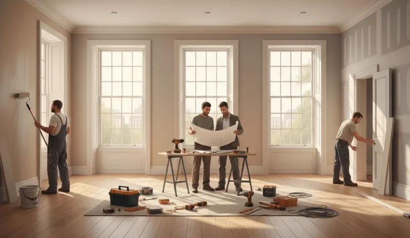 Renovation team at work