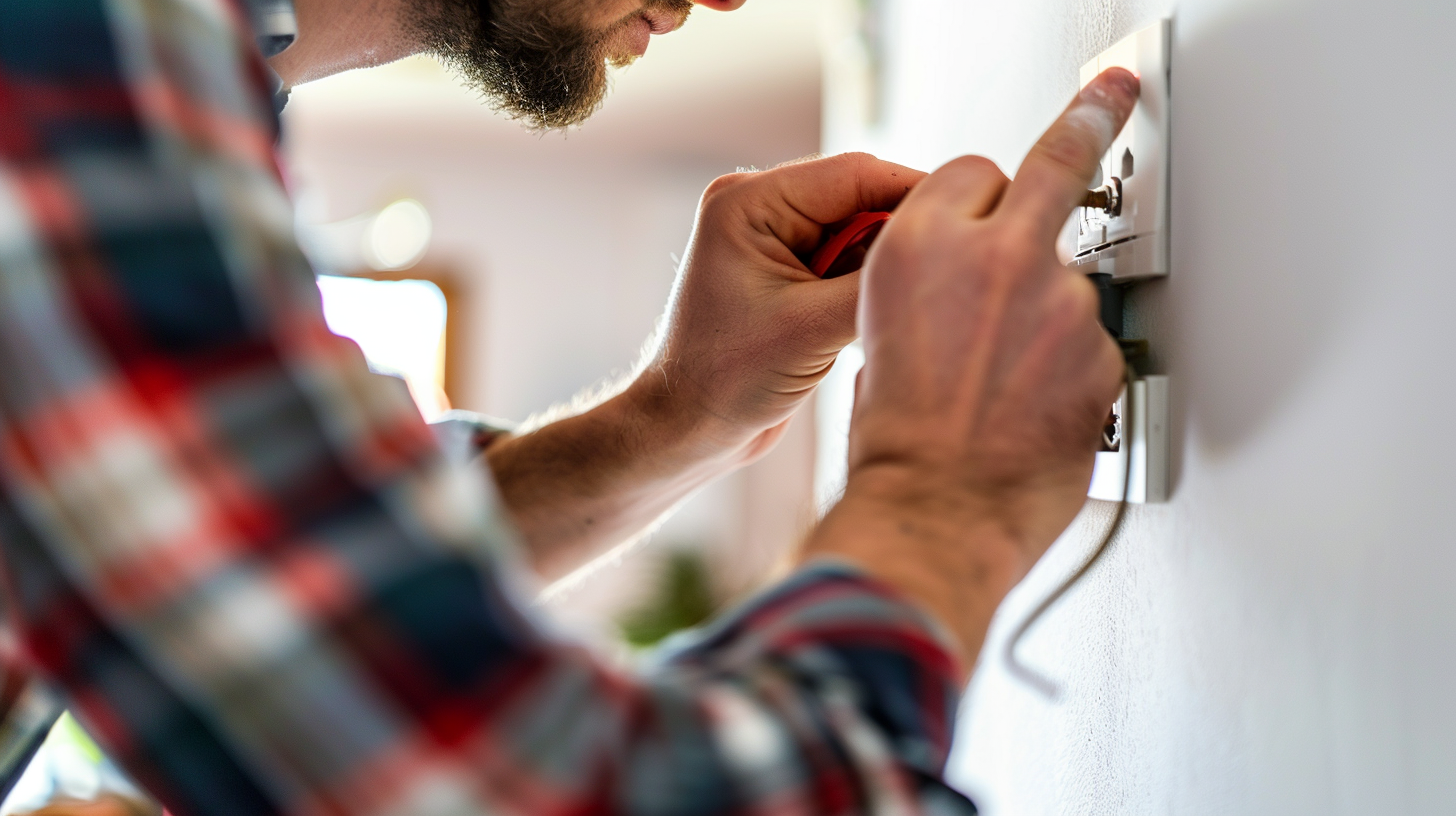 Electrician testing electrical circuits and diagnosing faults in a London property