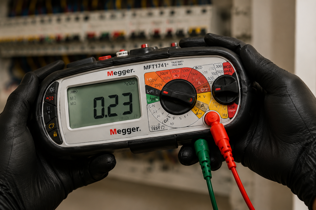 Testing electrical safety during an EICR London inspection