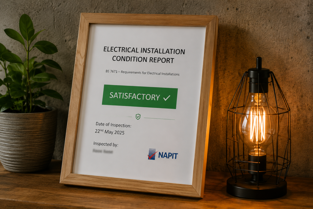 Completed EICR London certificate