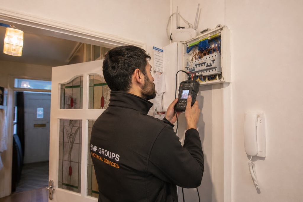 NAPIT-approved electrician carrying out an EICR London inspection