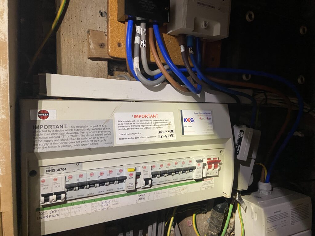 Old consumer unit before upgrade, London