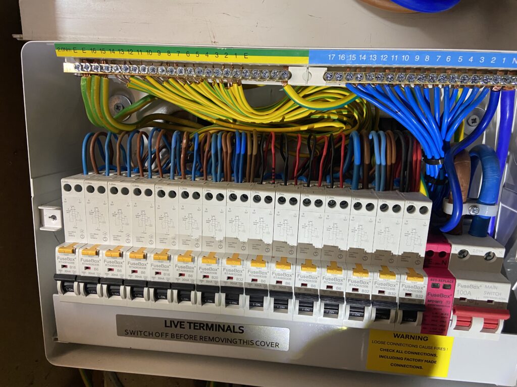 Completed fuse board upgrade with RCBO protection, London