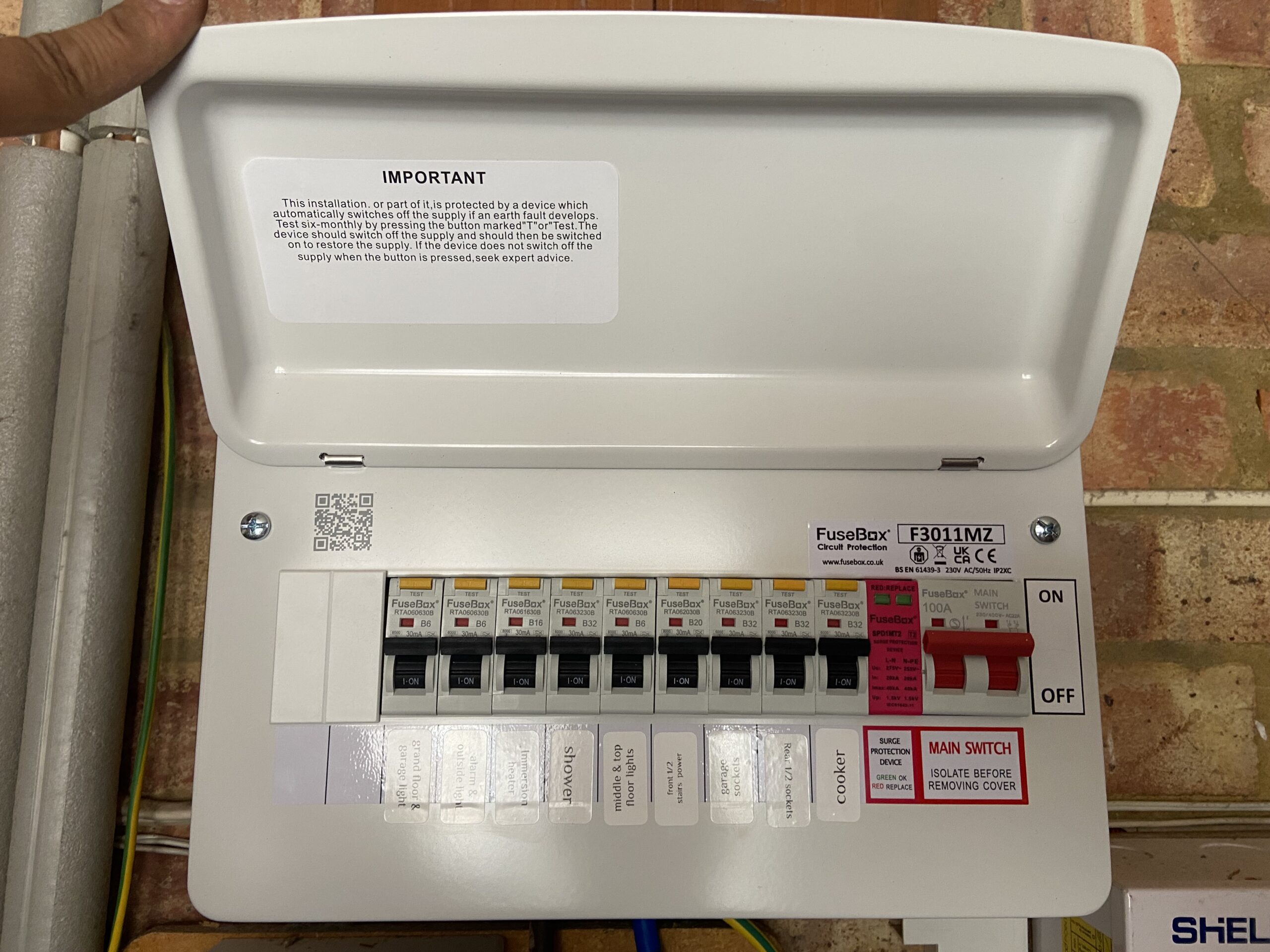 Completed fuse board upgrade with RCBO protection, Kingston Upon Thames London