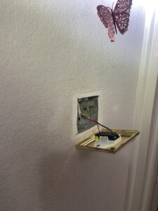 Bathroom light switch opened during electrical fault finding on a tripping RCD