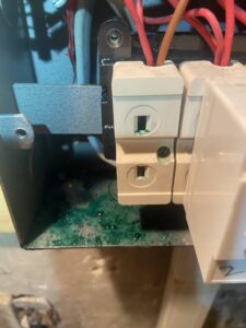 EICR Chiswick: green goo from old PVC cable found in a fuse box