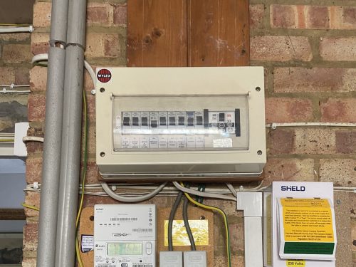 Old fuse board before RCD fault repair, Kingston Upon Thames London